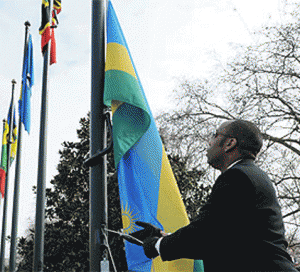 Rwandas flag raised at the Commonwealth