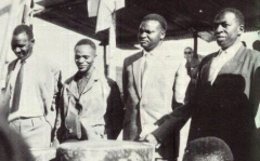 Kayuku, Kayibanda, Mbonyumutwa and Bicamumpaka lors de la Proclamation de la Republique le 28 Janvier 1961