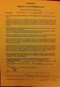 Musonera Warning letter by UK Police