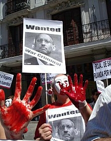 Manifestants anti-Kagame en Espagne